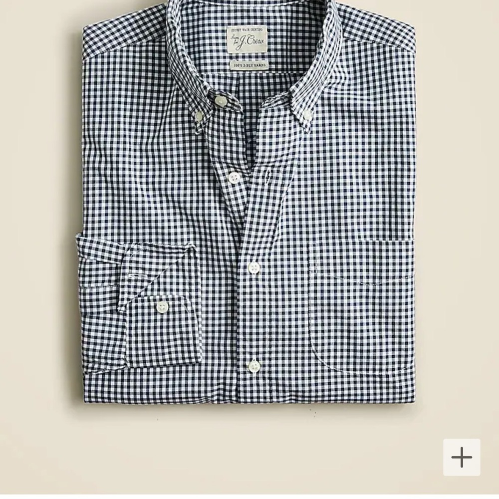J. Crew Men's Navy Checkered Shirt
